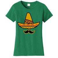 Cinco De Mayo Mustache Sombrero Funny Women's T-Shirt