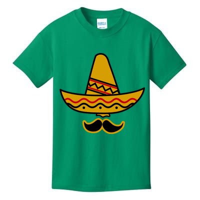 Cinco De Mayo Mustache Sombrero Funny Kids T-Shirt