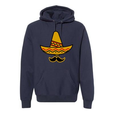 Cinco De Mayo Mustache Sombrero Funny Premium Hoodie