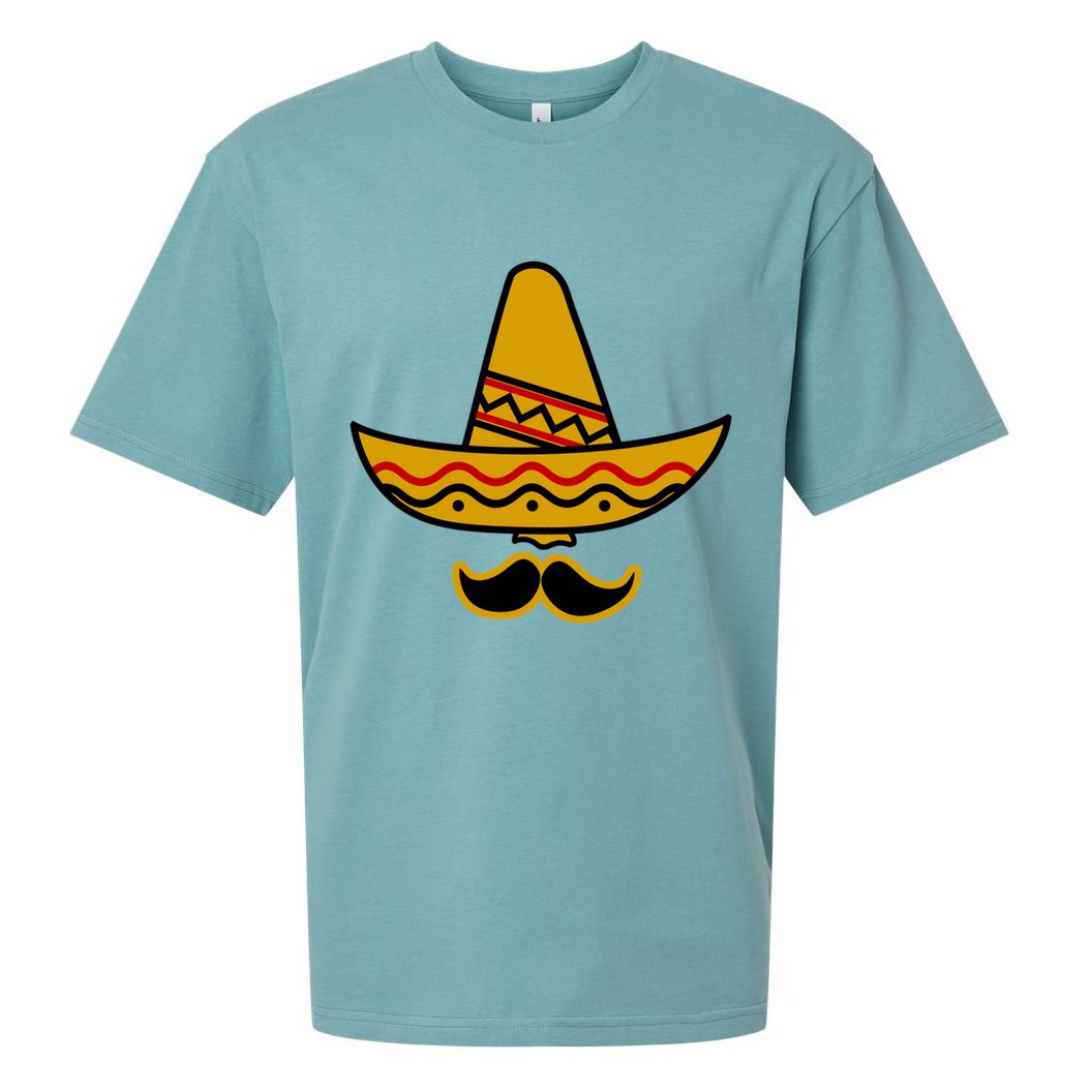 Cinco De Mayo Mustache Sombrero Funny Sueded Cloud Jersey T-Shirt