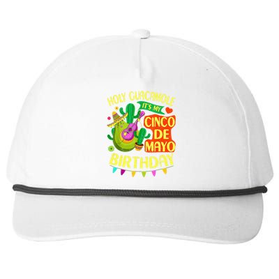 Cinco De Mayo Birthday Holy Guacamole Mexican Gift Snapback Five-Panel Rope Hat