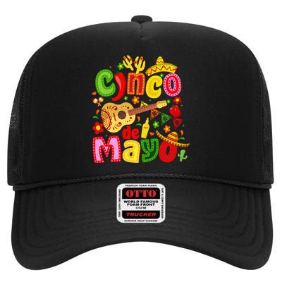 Cinco De Mayo Mexican Fiesta 5 De Mayo High Crown Mesh Back Trucker Hat