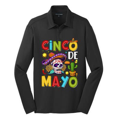 Cinco De Mayo Mexican Fiesta Squad 5 De Mayo Silk Touch Performance Long Sleeve Polo