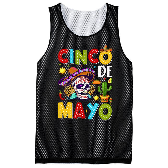 Cinco De Mayo Mexican Fiesta Squad 5 De Mayo Mesh Reversible Basketball Jersey Tank