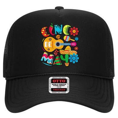 Cinco De Mayo Mexican Fiesta 5 De Mayo High Crown Mesh Back Trucker Hat