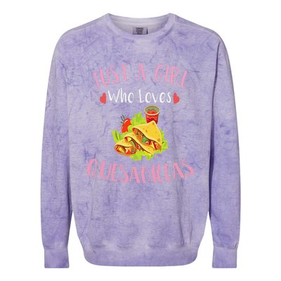 Cinco De Mayo Just A Who Loves Quesadillas Colorblast Crewneck Sweatshirt