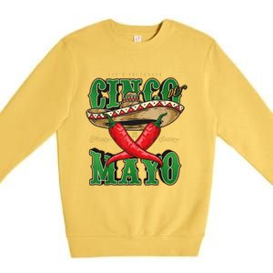 Cinco De Mayo Lets Celebrate With Hot Chilli Premium Crewneck Sweatshirt