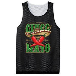 Cinco De Mayo Lets Celebrate With Hot Chilli Mesh Reversible Basketball Jersey Tank