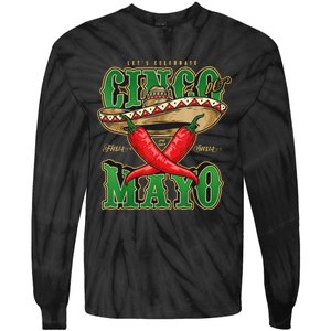 Cinco De Mayo Lets Celebrate With Hot Chilli Tie-Dye Long Sleeve Shirt