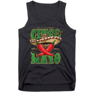 Cinco De Mayo Lets Celebrate With Hot Chilli Tank Top