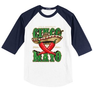 Cinco De Mayo Lets Celebrate With Hot Chilli Baseball Sleeve Shirt