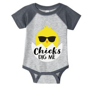 Chicks Dig Me Funnyn Male Little Easter Fun Infant Baby Jersey Bodysuit