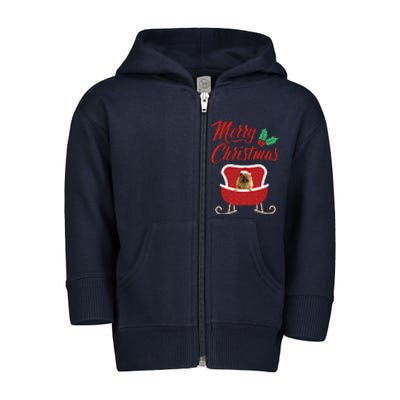 ChowChow Dog Merry Christmas Design For The Holiday Season! Toddler Zip Fleece Hoodie