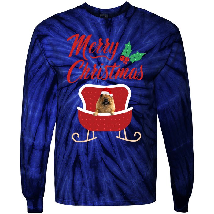 ChowChow Dog Merry Christmas Design For The Holiday Season! Tie-Dye Long Sleeve Shirt