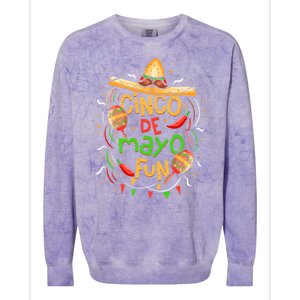 Cinco De Mayo Fun Celebration Colorblast Crewneck Sweatshirt