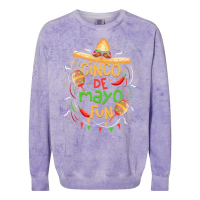 Cinco De Mayo Fun Celebration Colorblast Crewneck Sweatshirt