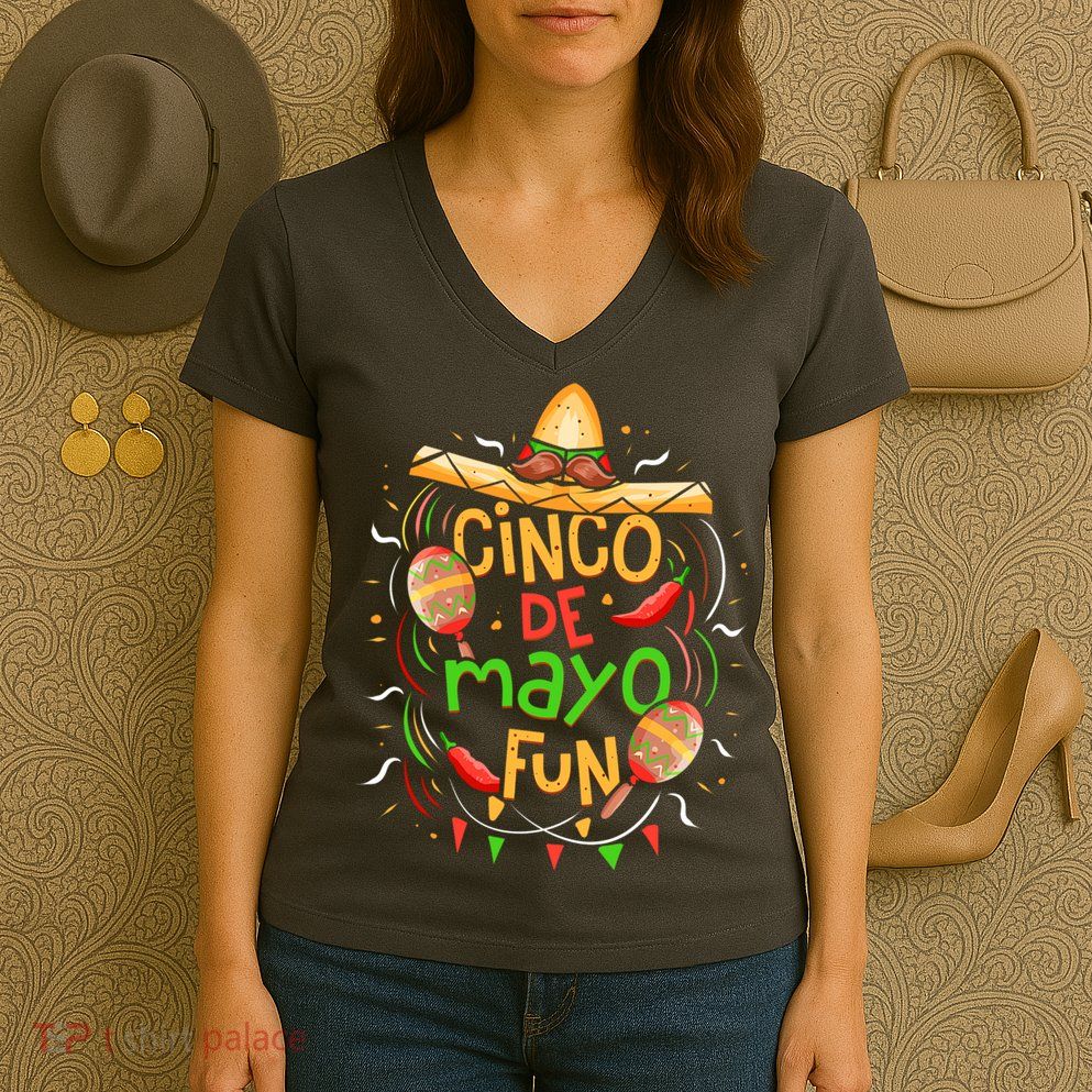 Cinco De Mayo Fun Celebration Women's V-Neck T-Shirt