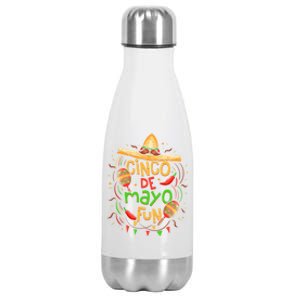 Cinco De Mayo Fun Celebration Stainless Steel Insulated Water Bottle