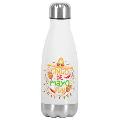 Cinco De Mayo Fun Celebration Stainless Steel Insulated Water Bottle