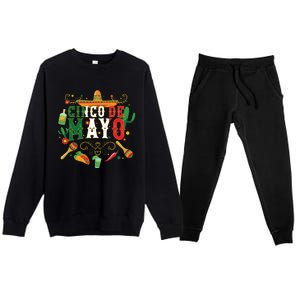 Cinco De Mayo Shirts Mexican Fiesta 5 De Mayo Premium Crewneck Sweatsuit Set