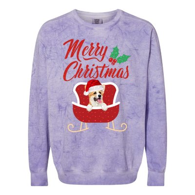 Corgi Dog Merry Christmas Design For The Holiday Season! Colorblast Crewneck Sweatshirt