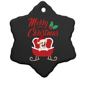 Corgi Dog Merry Christmas Design For The Holiday Season! Ceramic Star Ornament