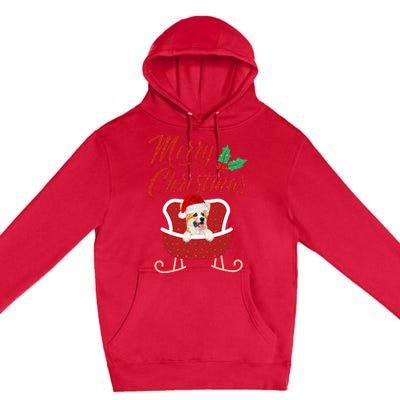 Corgi Dog Merry Christmas Design For The Holiday Season! Premium Pullover Hoodie