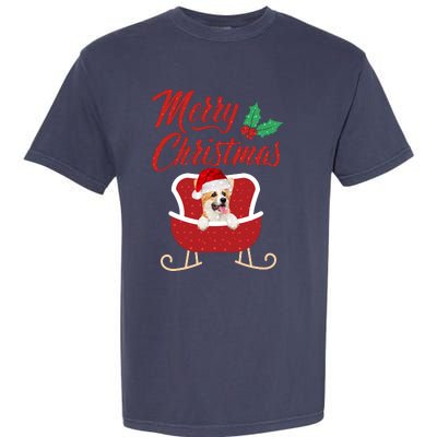 Corgi Dog Merry Christmas Design For The Holiday Season! Garment-Dyed Heavyweight T-Shirt