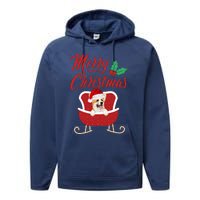 Corgi Dog Merry Christmas Design For The Holiday Season! Performance Fleece Hoodie