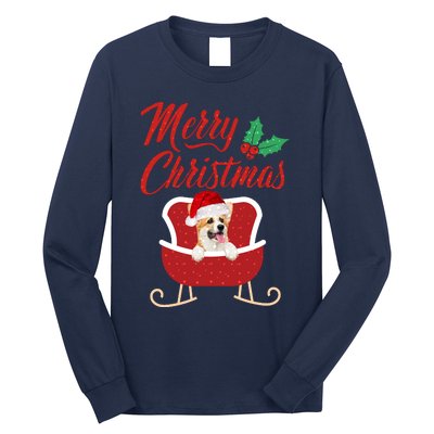 Corgi Dog Merry Christmas Design For The Holiday Season! Long Sleeve Shirt