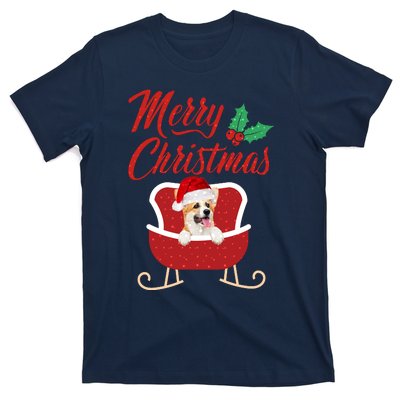 Corgi Dog Merry Christmas Design For The Holiday Season! T-Shirt