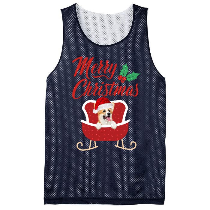 Corgi Dog Merry Christmas Design For The Holiday Season! Mesh Reversible Basketball Jersey Tank