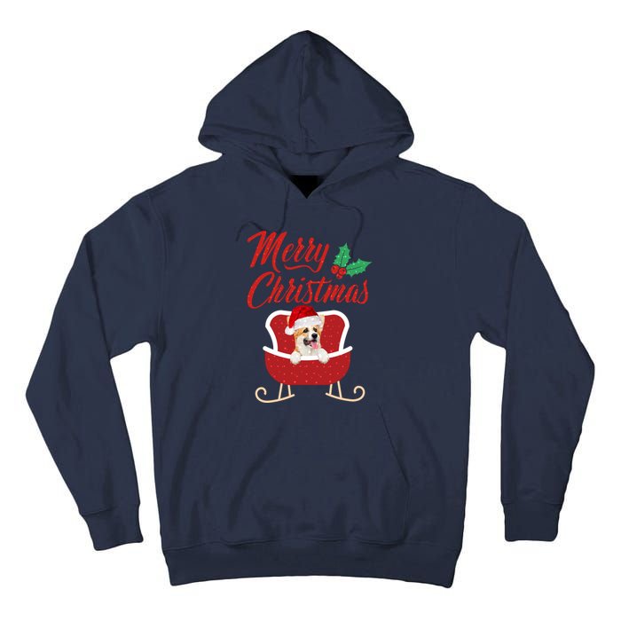 Corgi Dog Merry Christmas Design For The Holiday Season! Tall Hoodie