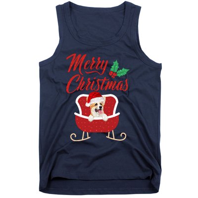 Corgi Dog Merry Christmas Design For The Holiday Season! Tank Top