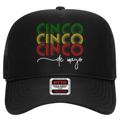 Cinco De Mayo Mexican Let's Fiesta 5 De Mayo High Crown Mesh Back Trucker Hat