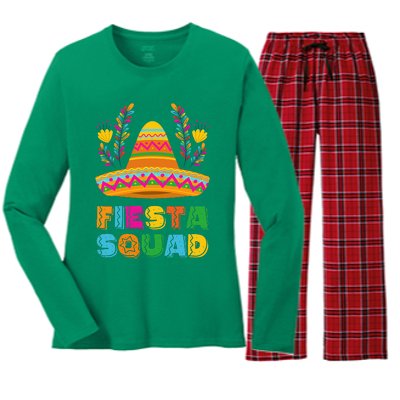 Cinco de Mayo Fiesta Squad Family Matching Group Women's Long Sleeve Flannel Pajama Set 