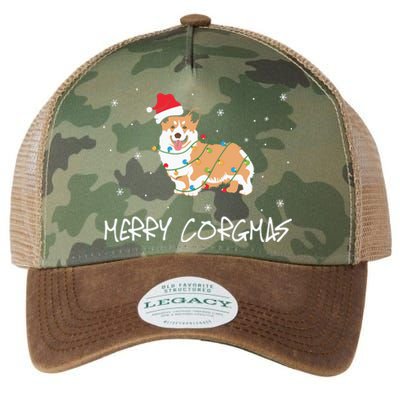 Corgi Dog Merry Corgmas Santa Hat Christmas Light Legacy Tie Dye Trucker Hat