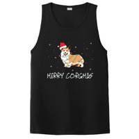 Corgi Dog Merry Corgmas Santa Hat Christmas Light PosiCharge Competitor Tank