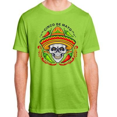 Cinco De Mayo Hot Chili Peppers Skull Adult ChromaSoft Performance T-Shirt