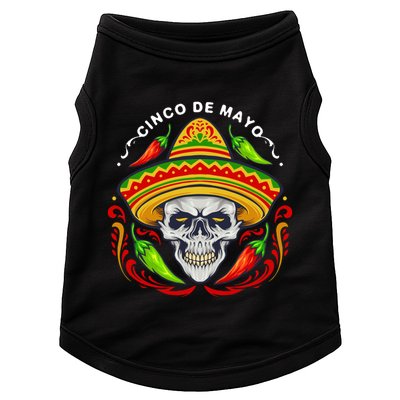 Cinco De Mayo Hot Chili Peppers Skull Doggie Tank