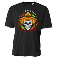 Cinco De Mayo Hot Chili Peppers Skull Cooling Performance Crew T-Shirt