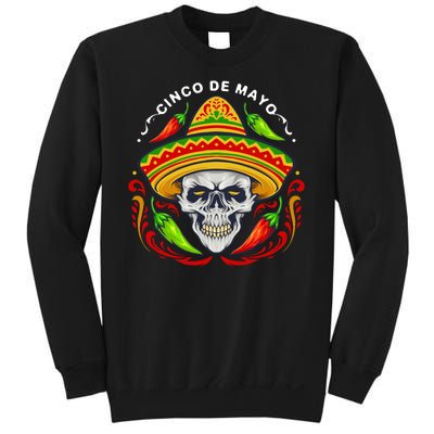 Cinco De Mayo Hot Chili Peppers Skull Sweatshirt