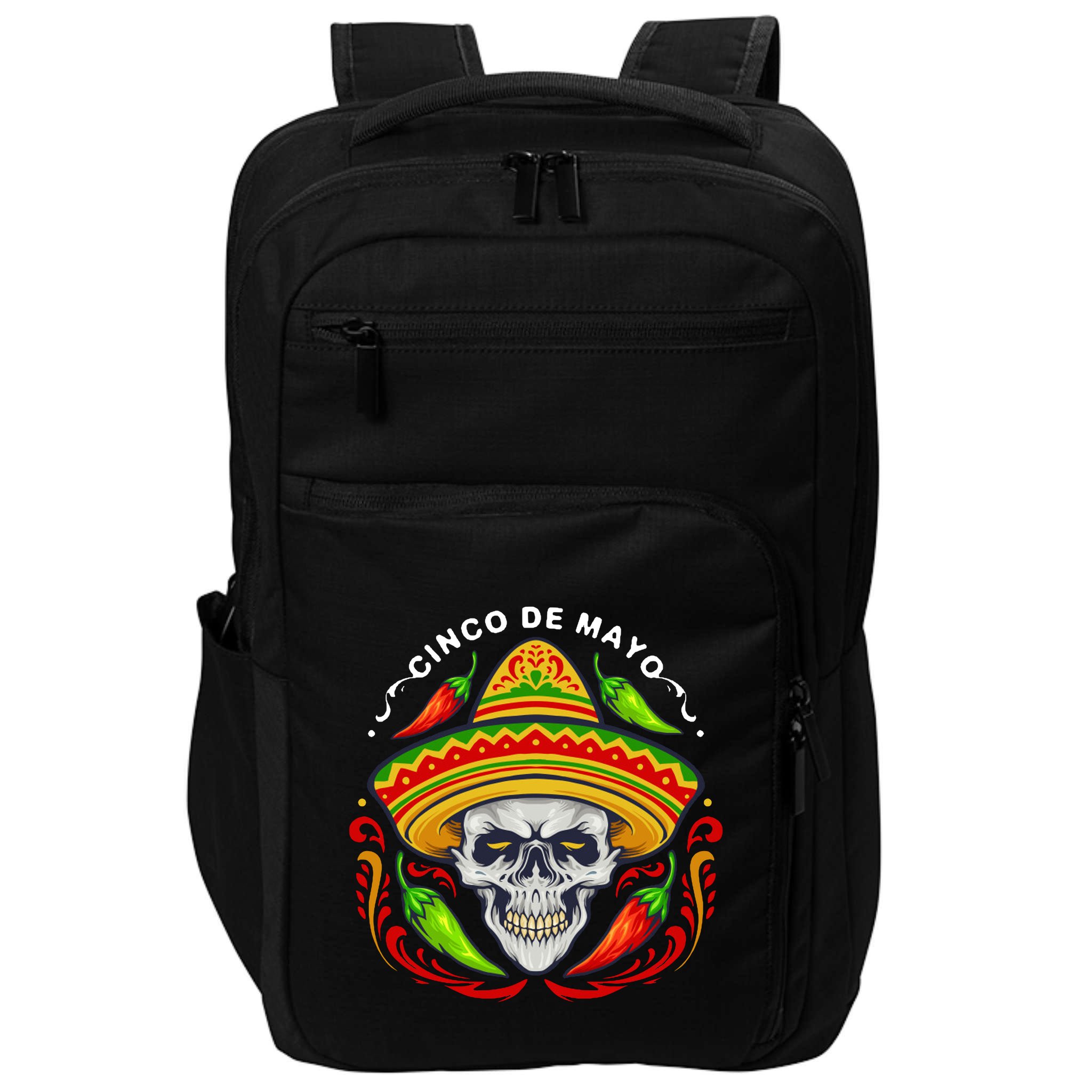 Cinco De Mayo Hot Chili Peppers Skull Impact Tech Backpack