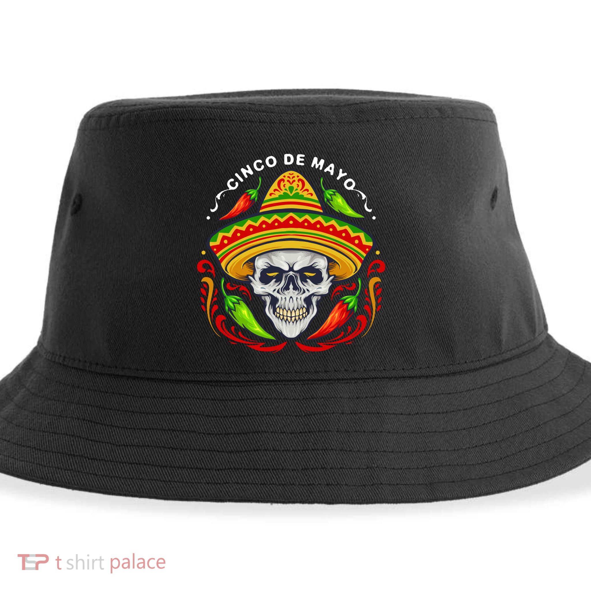 Cinco De Mayo Hot Chili Peppers Skull Sustainable Bucket Hat