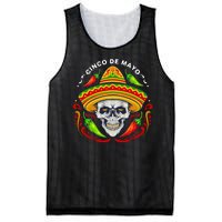 Cinco De Mayo Hot Chili Peppers Skull Mesh Reversible Basketball Jersey Tank