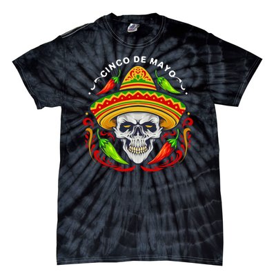 Cinco De Mayo Hot Chili Peppers Skull Tie-Dye T-Shirt