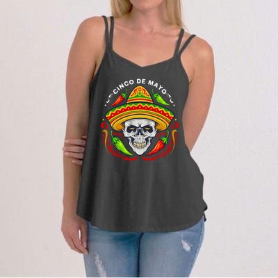 Cinco De Mayo Hot Chili Peppers Skull Women's Strappy Tank