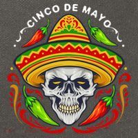 Cinco De Mayo Hot Chili Peppers Skull Cotton Canvas Backpack