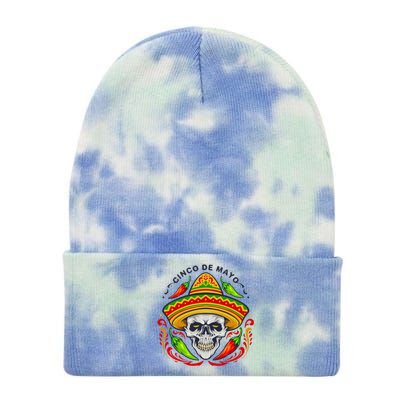 Cinco De Mayo Hot Chili Peppers Skull Tie Dye 12in Knit Beanie