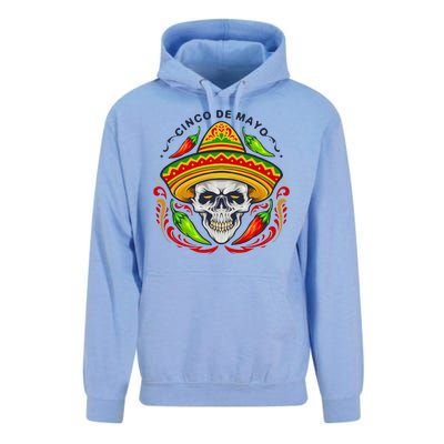 Cinco De Mayo Hot Chili Peppers Skull Unisex Surf Hoodie